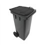 Contentor 120L Plástico 2 Rodas Cinza Escuro Tampa Cinza