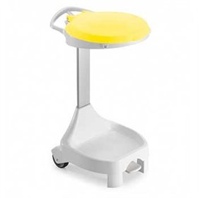 Contentor 120L Smile W-70 c/Pedal e Rodas Branco/Amarelo