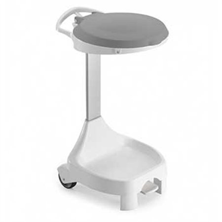 Contentor 120L Smile W-70 c/Pedal e Rodas Branco/Cinza