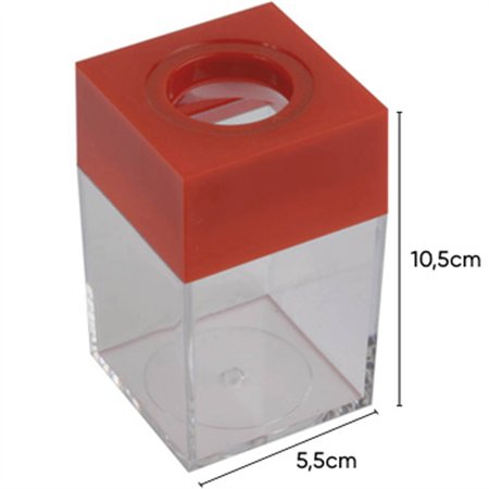 Porta Clips Magnético Quadrado Vermelho