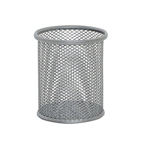 Porta Lápis Rede Redondo Prata