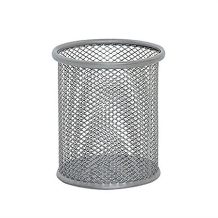 Porta Lápis Rede Redondo Prata