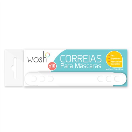 Correia para Máscara PVC Branco Pack 10un