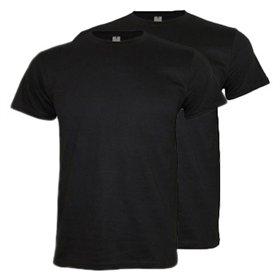 T-Shirt Adulto Algodão 155g Preto Tamanho M Pack 2un