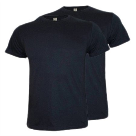 T-Shirt Adulto Algodão 190g Azul Navy Tamanho L Pack 2un