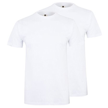 T-Shirt Criança Algodão 155g Branco Tamanho 12/14 Pack 2un