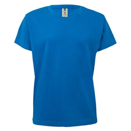 T-Shirt Criança Algodão 155g Azul Turquesa Tamanho 3/4