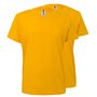 T-Shirt Criança Algodão 155g Amarelo Tamanho 5/6 Pack 2un
