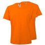 T-Shirt Criança Algodão 155g Laranja Tamanho 5/6 Pack 2un