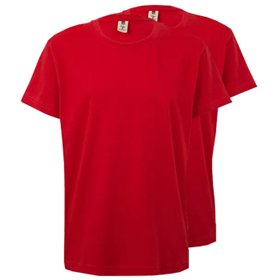 T-Shirt Criança Algodão 155g Vermelho Tamanho 7/8 Pack 2un