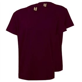 T-Shirt Criança Algodão 155g Bordeaux Tamanho 5/6 Pack 2un