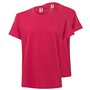 T-Shirt Criança Algodão 155g Rosa Forte Tamanho 9/11 Pack2