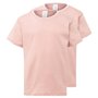 T-Shirt Criança Algodão 155g Rosa Pastel Tamanho 5/6 Pack2