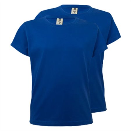 T-Shirt Criança Algodão 155g Azul Índigo Tamanho 3/4 Pack2