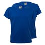 T-Shirt Criança Algodão 155g Azul Índigo Tamanho 12/14 Pack2