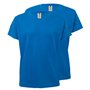 T-Shirt Criança Algodão 155g Azul Turquesa Tam 5/6 Pack2