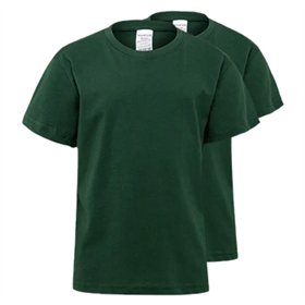 T-Shirt Criança Algodão 155g Verde Garrafa Tam 9/11 Pack2