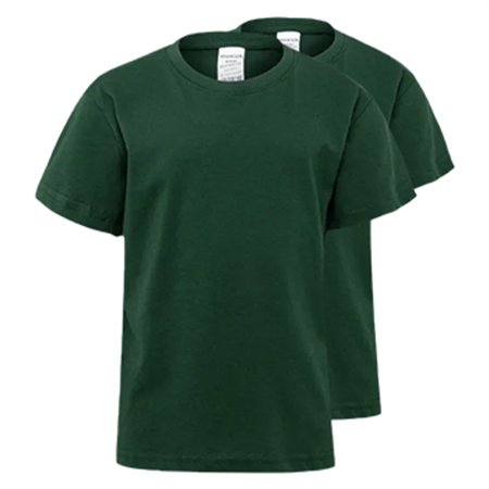 T-Shirt Criança Algodão 155g Verde Garrafa Tam 9/11 Pack2