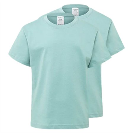 T-Shirt Criança Algodão 155g Verde Pastel Tam 3/4 Pack 2un