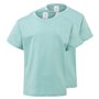 T-Shirt Criança Algodão 155g Verde Pastel Tam 3/4 Pack 2un
