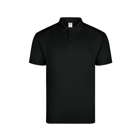 Polo Manga Curta CoolPass Adulto Preto Tamanho M
