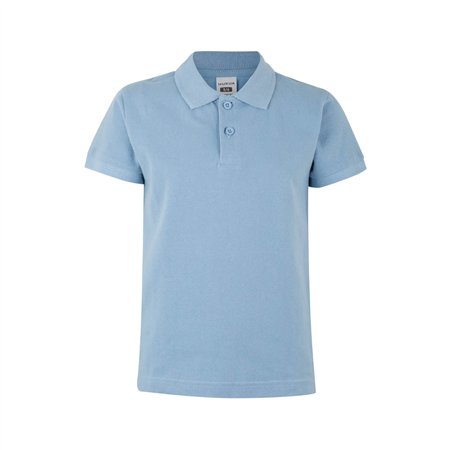 Polo Manga Curta Criança Azul Claro Tamanho 3/4