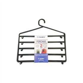 Cabide Saias e Calças 5 Compartimentos Plástico Preto 2un