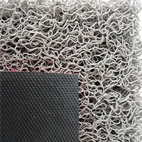 Tapete 40x60cm Malha PVC Vinil Esparguete Rebordo Cinza