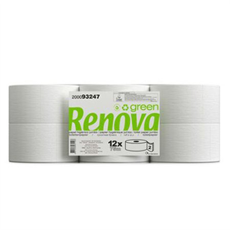 Papel Higiénico (Jumbo) 075mts 2Fls 34g Renova Green 12un