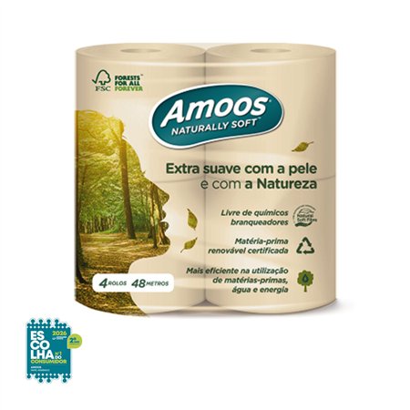 Papel Higiénico Doméstico 48mts 2Fls Naturally Soft 4 Rolos