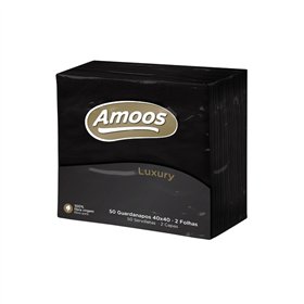 Guardanapos 40x40 2Fls Preto Amoos Luxury 50un