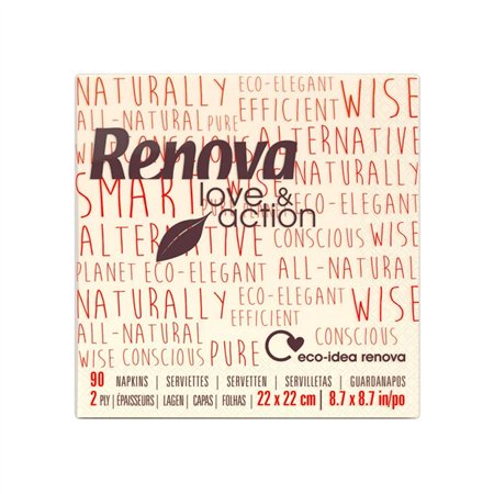 Guardanapos 22x22 2Fls Reciclados Love&Action Renova 90un