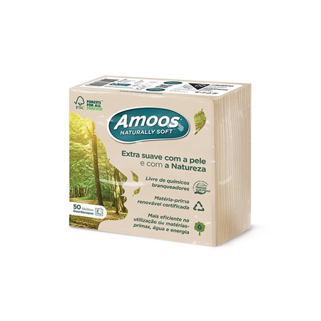 Guardanapos 33x33 2Fls Cru Amoos Naturally Soft 50un
