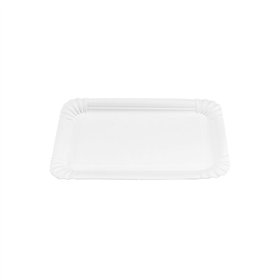 Travessas Cartão Retangular Branco 20x13cm 100un