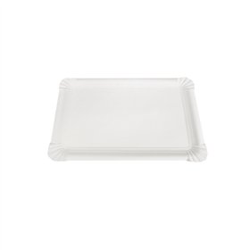 Travessas Cartão Retangular Branco 23x17cm 100un