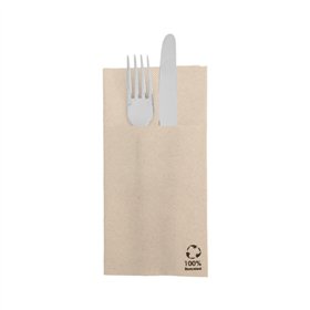 Guardanapos Porta-Talheres 39x40 Natural Reciclado 50un