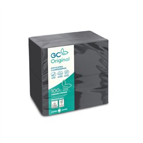 Guardanapos 40x40 2fls P&P Preto 100un