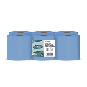 Rolo Espiral 125mx19,2cm 2Fls 36g AMOOS Picotado Azul 6un
