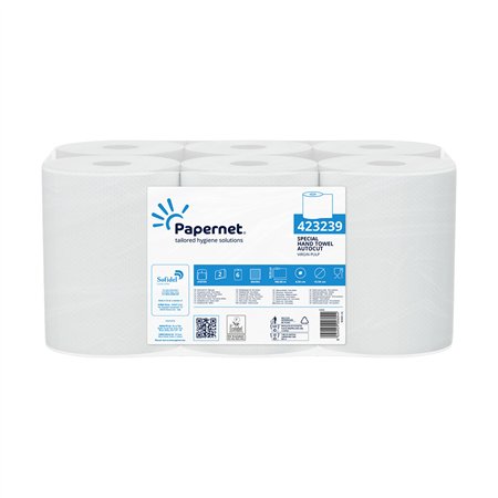 Rolo Toalhas Mão AutoCorte 100mx20cm 37g 2Fls PAPERNET 6un