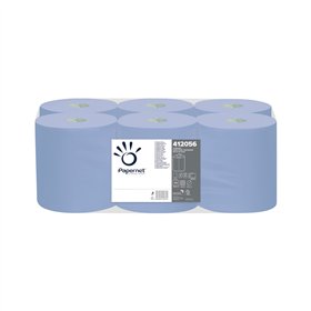 Rolo Espiral 135mx20cm 44g 2Fls PAPERNET Picotado Azul 6un