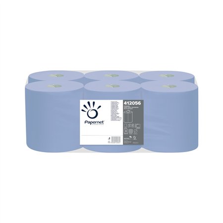 Rolo Espiral 135mx20cm 44g 2Fls PAPERNET Picotado Azul 6un