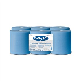 Rolo Toalhas Mão 150mx19cm 2Fls BULKYSOFT Picotado Azul 6un