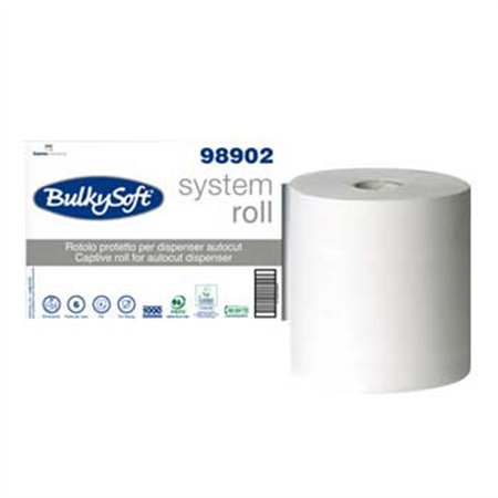 Rolo Toalhas Mão AutoCorte 250mx21cm 2Fls BULKYSOFT 6un