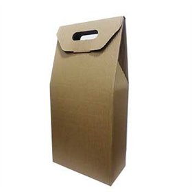 Caixa Cartão 200x100x410mm p/2 Garrafas Vinho Kraft