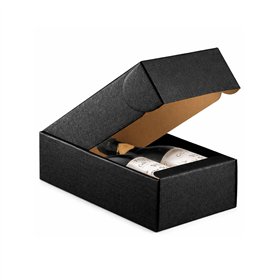 Caixa Cartão 340x185x090mm p/2 Garrafas Preto