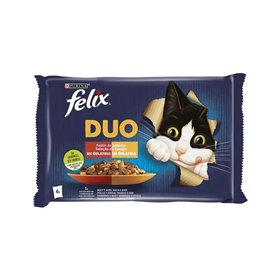 Alimento Húmido para Gato Duo Felix Fantastic Carne 4x85gr