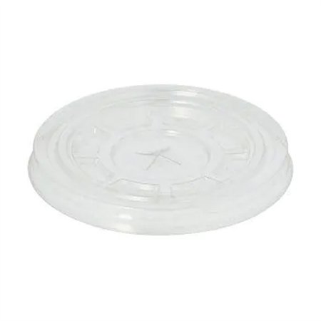 Tampa PET Redonda 9,5cm Transparente Rasa C/Orificio 50un