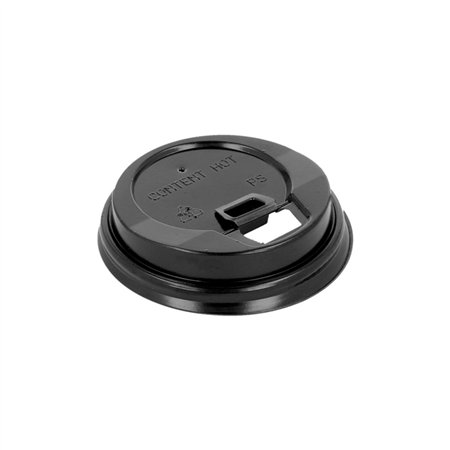 Tampa Alta para Copos 120ml Ø6,2cm Preto PS 100un