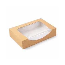 Caixa Cartão Kraft c/Janela Sushi 20x12x4,5cm 50un