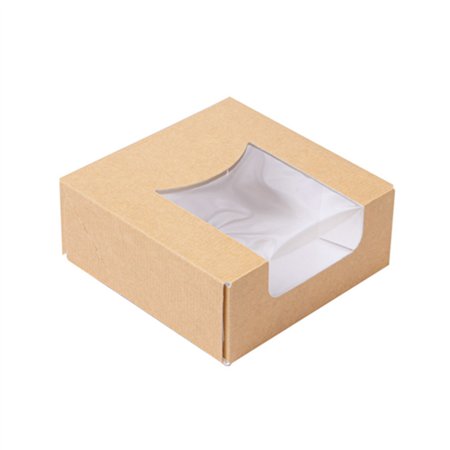 Caixa Cartão Kraft c/Janela Sushi 10x10x4cm 50un